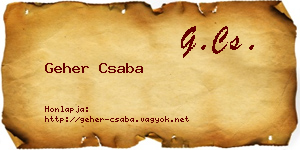 Geher Csaba névjegykártya